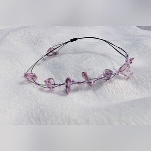 Purple Amethyst Glass Beaded Bracelet